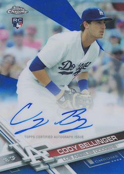 2017 Topps Chrome - Rookie Autographs Blue Refractor #RA-CB Cody Bellinger Front