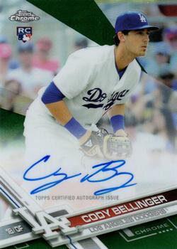 2017 Topps Chrome - Rookie Autographs Green Refractor #RA-CB Cody Bellinger Front