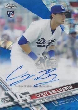 2017 Topps Chrome - Rookie Autographs Blue Wave Refractor #RA-CB Cody Bellinger Front