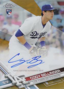 2017 Topps Chrome - Rookie Autographs Gold Refractor #RA-CB Cody Bellinger Front