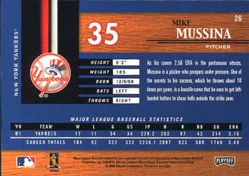 2002 Playoff Piece of the Game #26 Mike Mussina Back