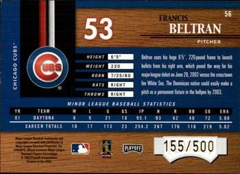 2002 Playoff Piece of the Game #56 Francis Beltran Back