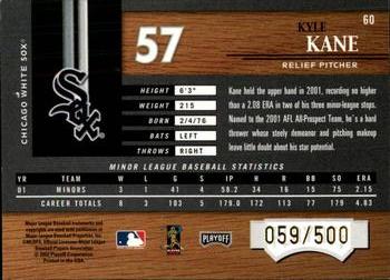 2002 Playoff Piece of the Game #60 Kyle Kane Back