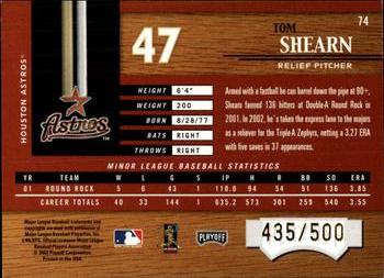 2002 Playoff Piece of the Game #74 Tom Shearn Back