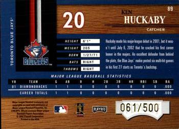2002 Playoff Piece of the Game #89 Ken Huckaby Back