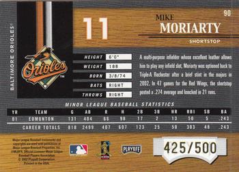 2002 Playoff Piece of the Game #90 Mike Moriarty Back