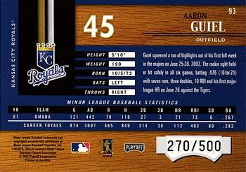 2002 Playoff Piece of the Game #93 Aaron Guiel Back