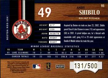 2002 Playoff Piece of the Game #95 Andy Shibilo Back