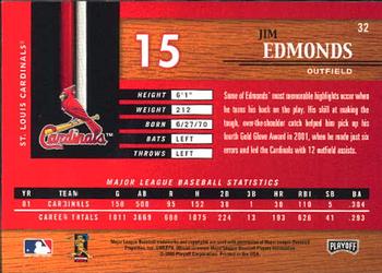 2002 Playoff Piece of the Game #32 Jim Edmonds Back
