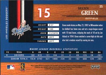 2002 Playoff Piece of the Game #35 Shawn Green Back