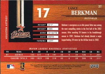 2002 Playoff Piece of the Game #37 Lance Berkman Back