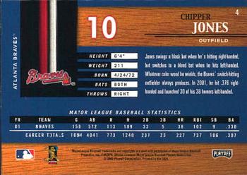 2002 Playoff Piece of the Game #4 Chipper Jones Back