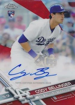 2017 Topps Chrome - Rookie Autographs Red Refractor #RA-CB Cody Bellinger Front