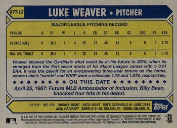 2017 Topps Chrome - 1987 Topps Baseball 30th Anniversary #87T-13 Luke Weaver Back