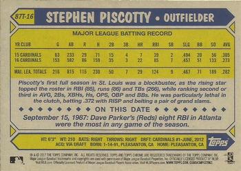 2017 Topps Chrome - 1987 Topps Baseball 30th Anniversary #87T-16 Stephen Piscotty Back