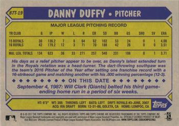 2017 Topps Chrome - 1987 Topps Baseball 30th Anniversary #87T-19 Danny Duffy Back