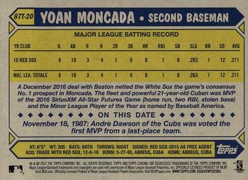 2017 Topps Chrome - 1987 Topps Baseball 30th Anniversary #87T-20 Yoan Moncada Back