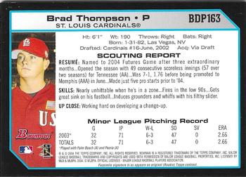 2004 Bowman Draft Picks & Prospects - Futures Game Jersey Relics #BDP163 Brad Thompson Back