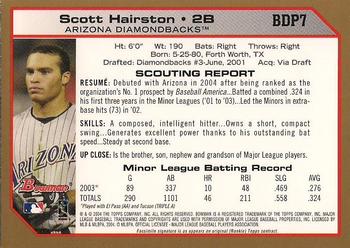 2004 Bowman Draft Picks & Prospects - Gold #BDP7 Scott Hairston Back