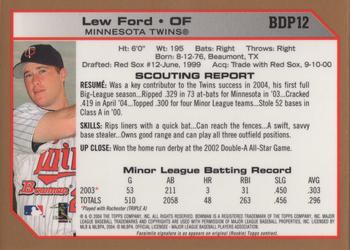 2004 Bowman Draft Picks & Prospects - Gold #BDP12 Lew Ford Back