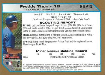 2004 Bowman Draft Picks & Prospects - Gold #BDP13 Freddy Thon Back