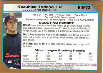 2004 Bowman Draft Picks & Prospects - Gold #BDP23 Kazuhito Tadano Back