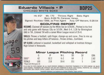 2004 Bowman Draft Picks & Prospects - Gold #BDP25 Eduardo Villacis Back