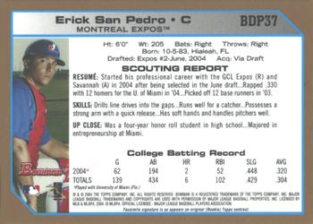 2004 Bowman Draft Picks & Prospects - Gold #BDP37 Erick San Pedro Back