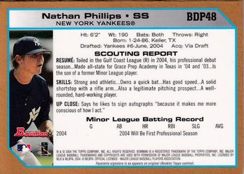 2004 Bowman Draft Picks & Prospects - Gold #BDP48 Nathan Phillips Back