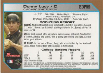 2004 Bowman Draft Picks & Prospects - Gold #BDP59 Donny Lucy Back