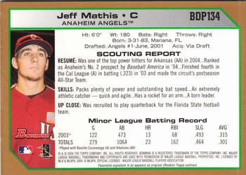 2004 Bowman Draft Picks & Prospects - Gold #BDP134 Jeff Mathis Back