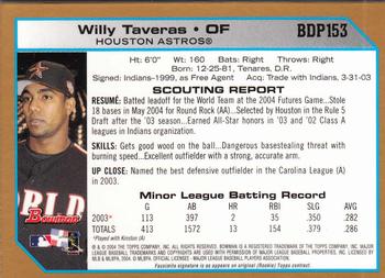 2004 Bowman Draft Picks & Prospects - Gold #BDP153 Willy Taveras Back