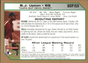 2004 Bowman Draft Picks & Prospects - Gold #BDP159 B.J. Upton Back
