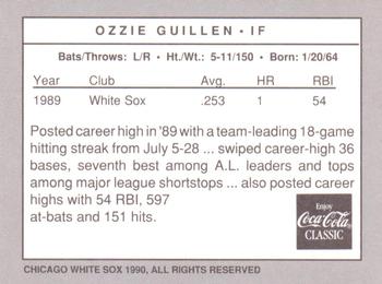 1990 Coca-Cola Chicago White Sox #NNO Ozzie Guillen Back