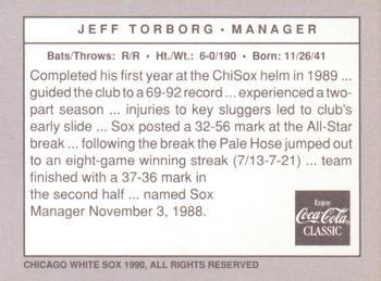 1990 Coca-Cola Chicago White Sox #NNO Jeff Torborg Back