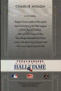 2005 Donruss Classics - Texas Rangers Hall of Fame #NNO Charlie Hough Back