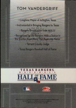2005 Donruss Classics - Texas Rangers Hall of Fame #NNO Tom Vandergriff Back