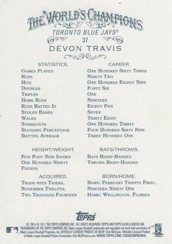 2017 Topps Allen & Ginter X #37 Devon Travis Back