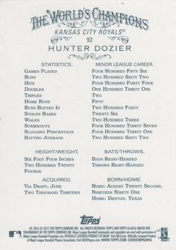 2017 Topps Allen & Ginter X #92 Hunter Dozier Back