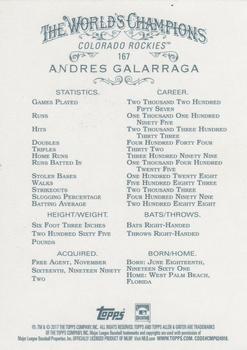 2017 Topps Allen & Ginter X #167 Andres Galarraga Back