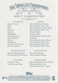 2017 Topps Allen & Ginter X #190 Matt Carpenter Back