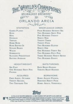 2017 Topps Allen & Ginter X #201 Orlando Arcia Back