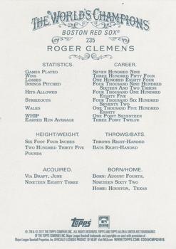 2017 Topps Allen & Ginter X #235 Roger Clemens Back