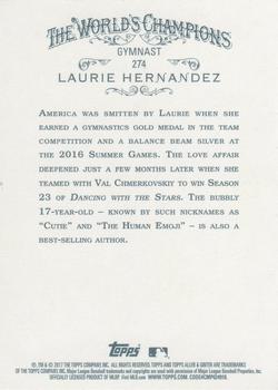 2017 Topps Allen & Ginter X #274 Laurie Hernandez Back