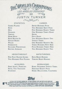2017 Topps Allen & Ginter X #322 Justin Turner Back