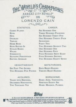 2017 Topps Allen & Ginter X #335 Lorenzo Cain Back