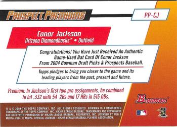 2004 Bowman Draft Picks & Prospects - Prospect Premiums Relics #PP-CJ Conor Jackson Back