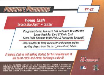 2004 Bowman Draft Picks & Prospects - Prospect Premiums Relics #PP-KC Kevin Cash Back