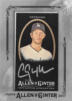 2017 Topps Allen & Ginter X - Framed Mini Baseball Autographs #MA-CKE Clayton Kershaw Front