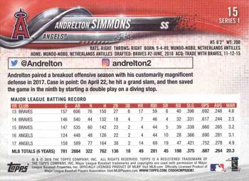 2018 Topps #15 Andrelton Simmons Back